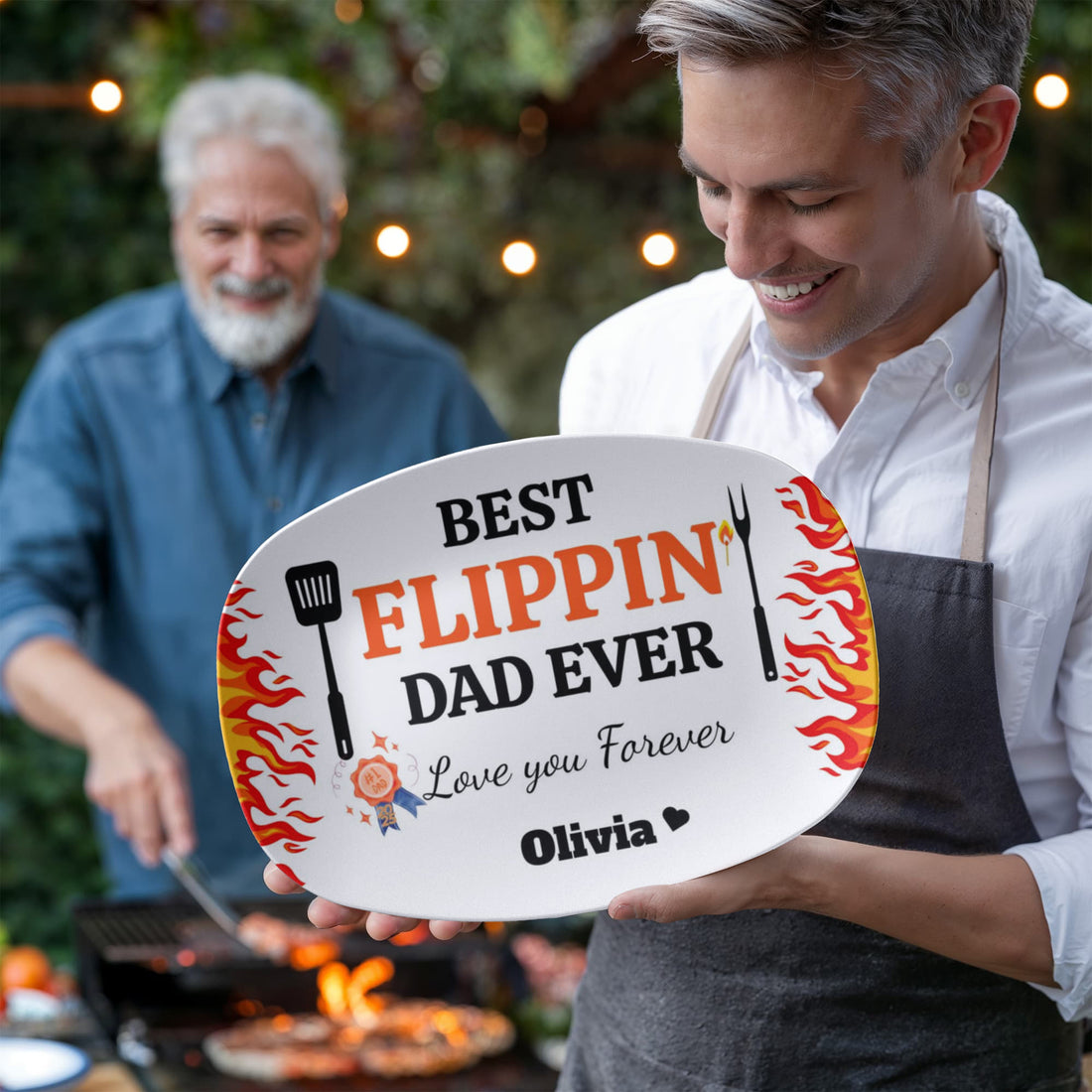 BBQ Grilling Personalized Plate, Daddy's Grilling Plate for Father's Day, Custom Gift for Him 10”x14” Platter