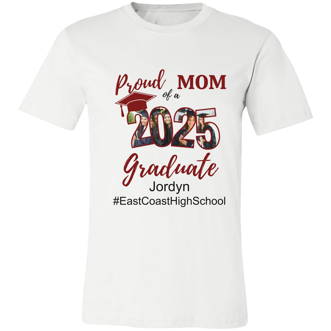 Proud Family T-Shirt, Personalized 2025 Grad Tees, 2025 Graduate Custom Photo Graduate Tee