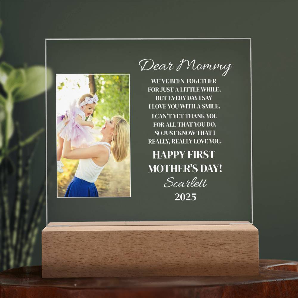 Personalized "Dear Mommy" Acrylic Nite Lite Plaque
