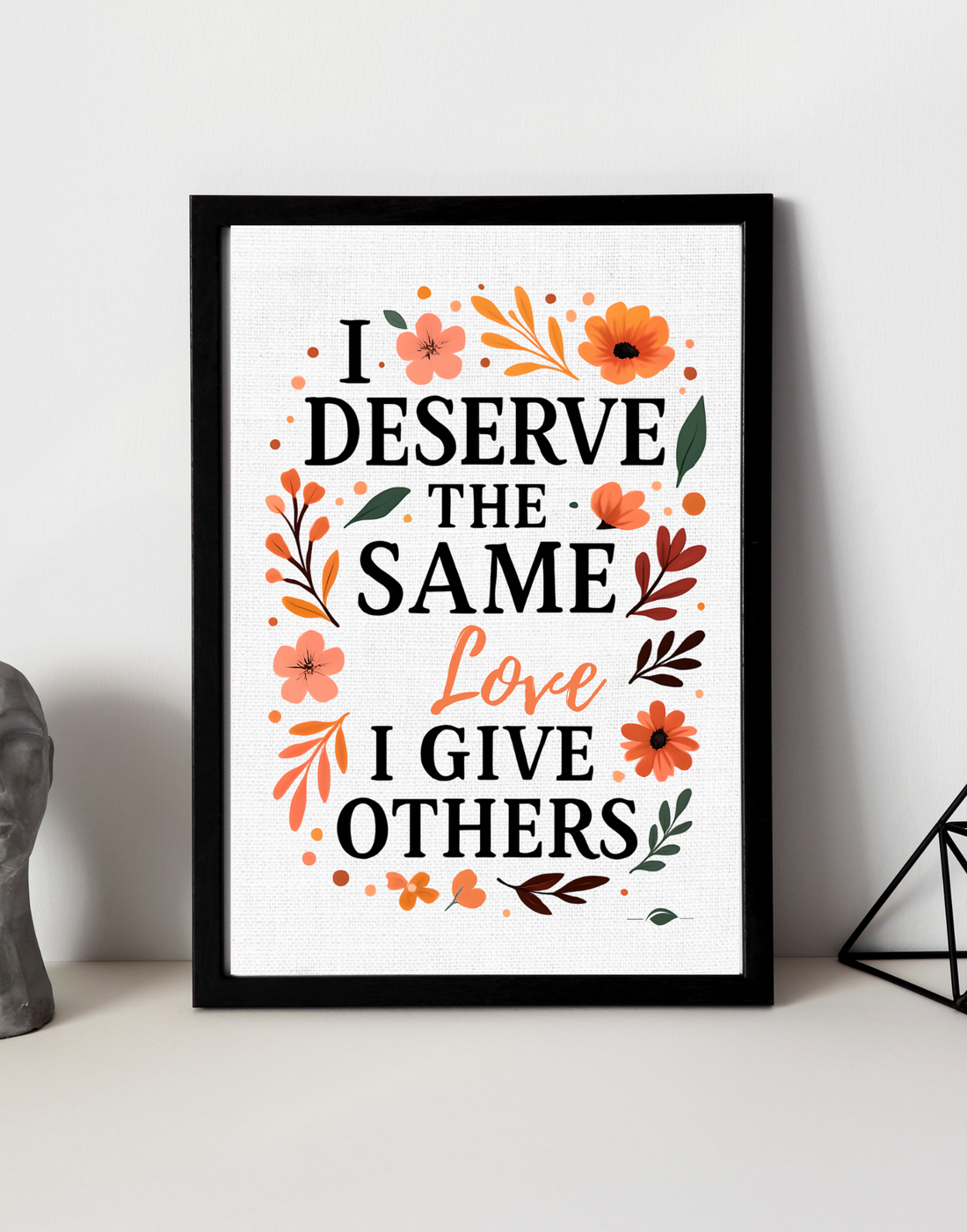 Self Love Daily Affirmation Wall Art Portrait Frame