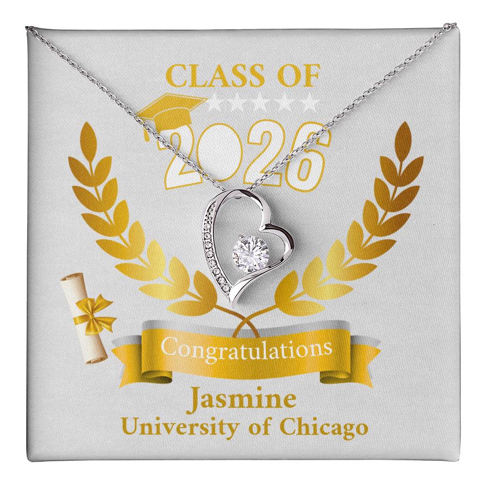 Personalized Graduation Necklace Gift for Her, Class of 2026 Senior Gift, Congrats Graduate Keepsake Necklace