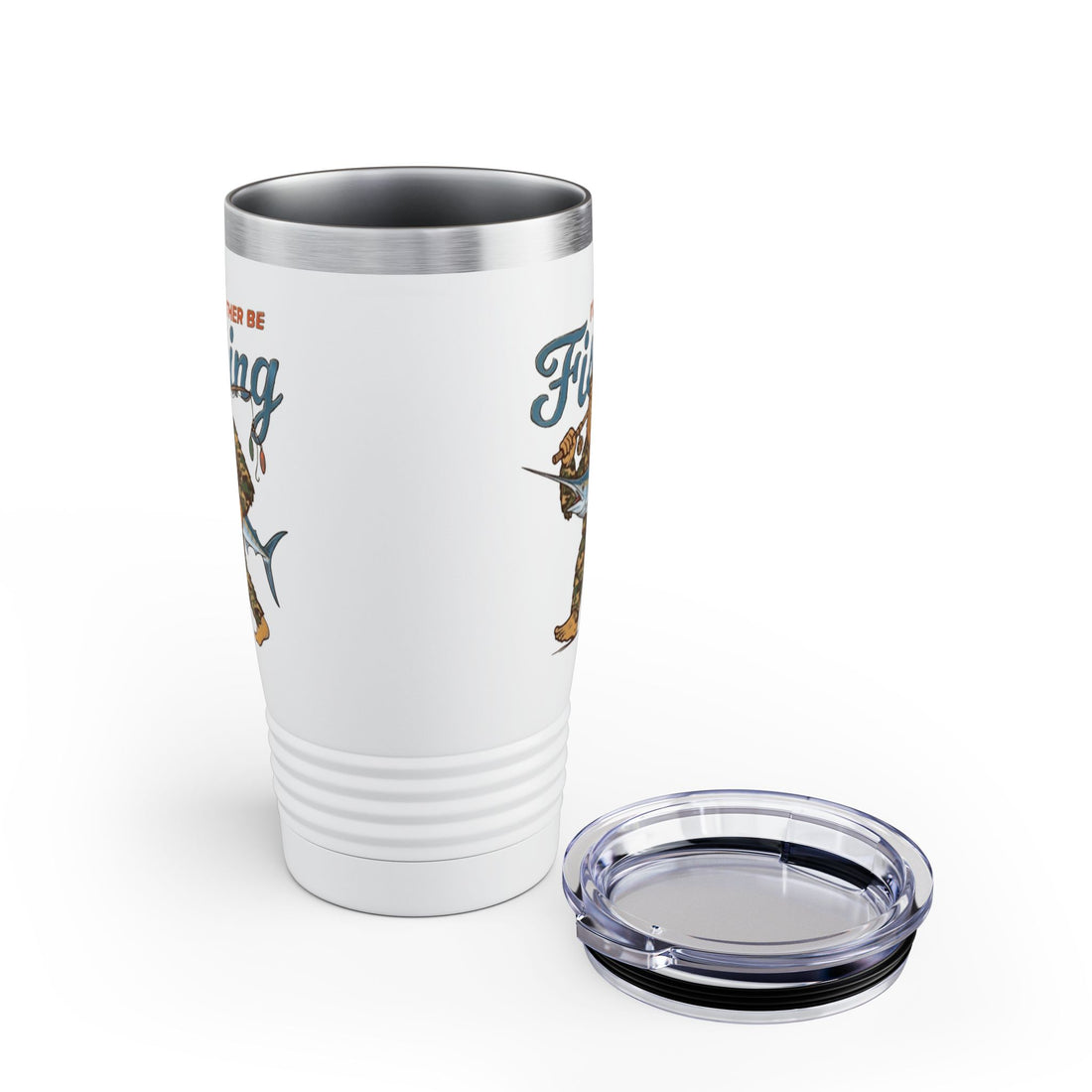 Fishing Tumbler — "I'd Rather Be Fishing" 20oz Insulated Travel Mug