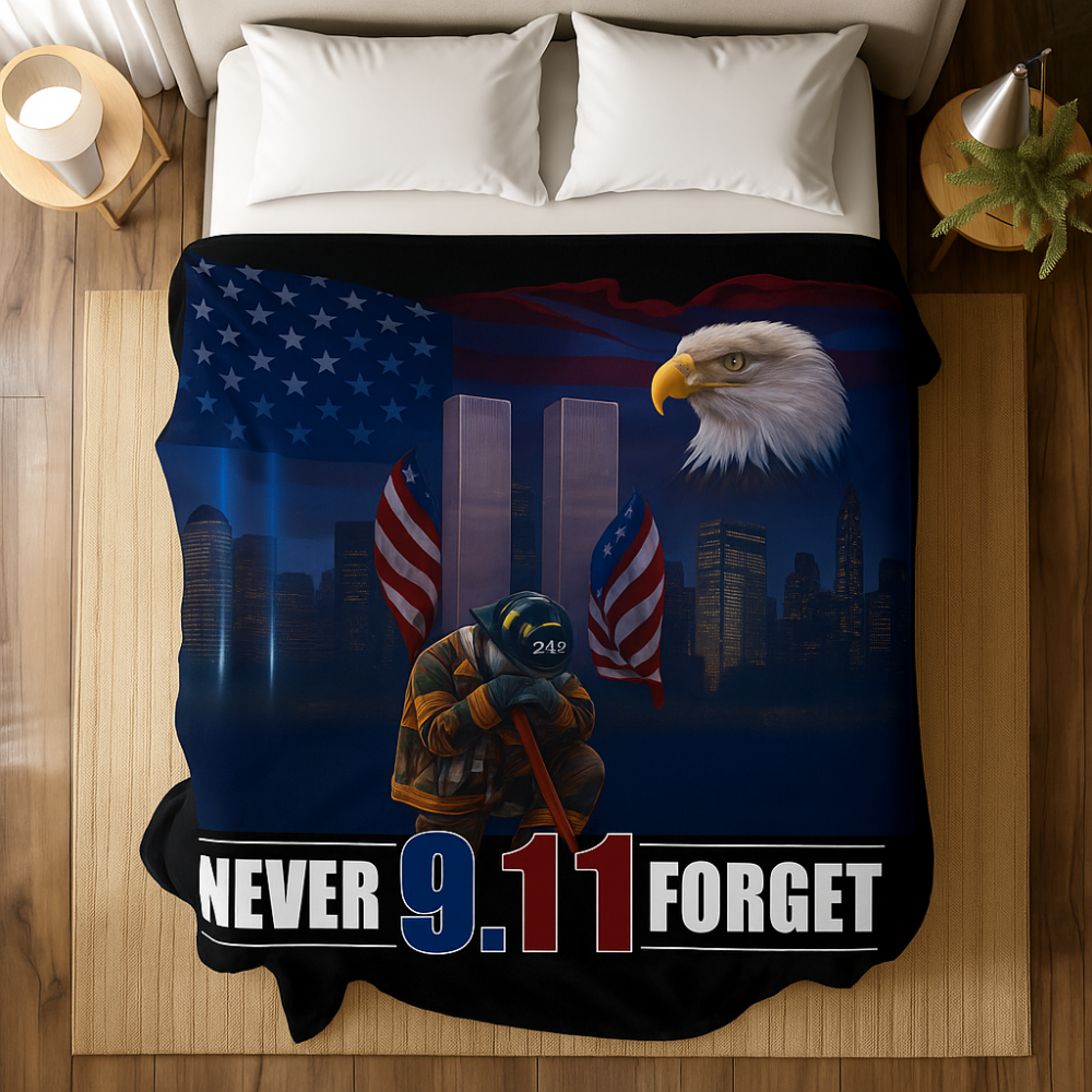 Patriotic 9/11 Memorial Blanket - Cozy and Commemorative 50x60in
