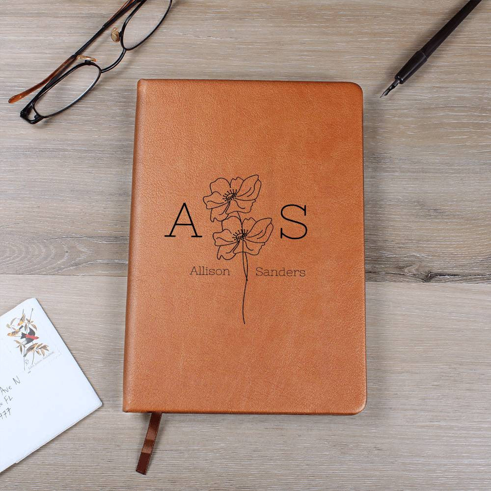Personalized Leather Graphic Journal - Graduation Gift