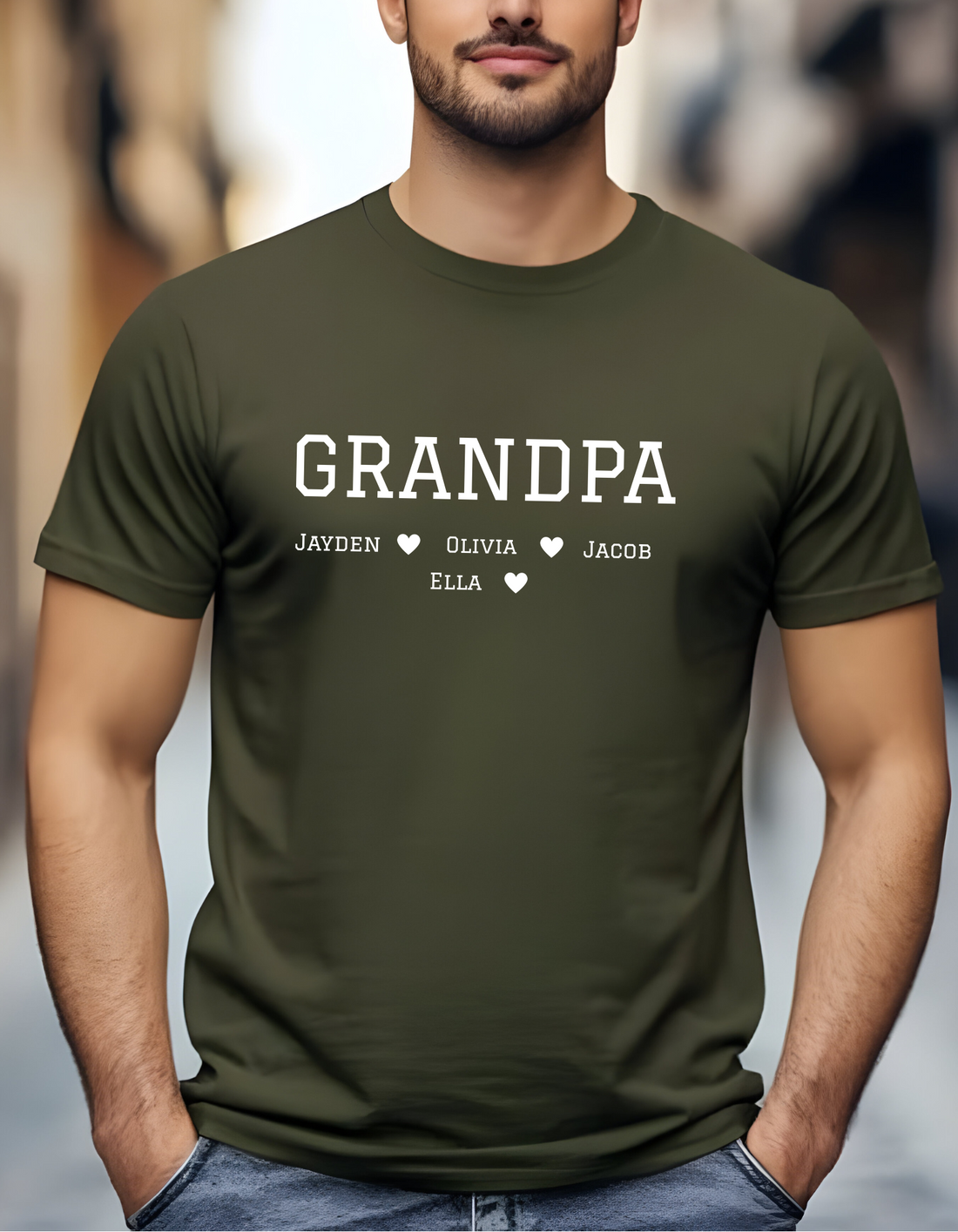 Custom Grandpa Shirt with Grandkids Names, Customized Father's Day Gift for Grandparent