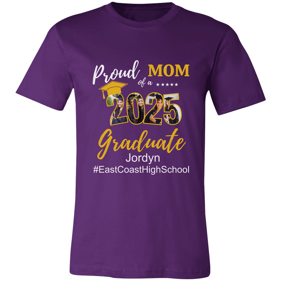 Proud Family T-Shirt, Personalized 2025 Grad Tees, 2025 Graduate Custom Photo Graduate Tee