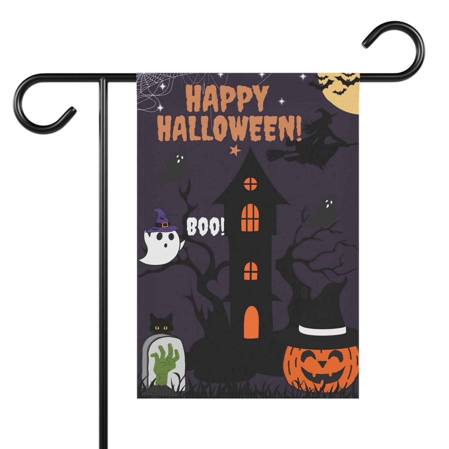 Halloween Haunted House Garden Banner