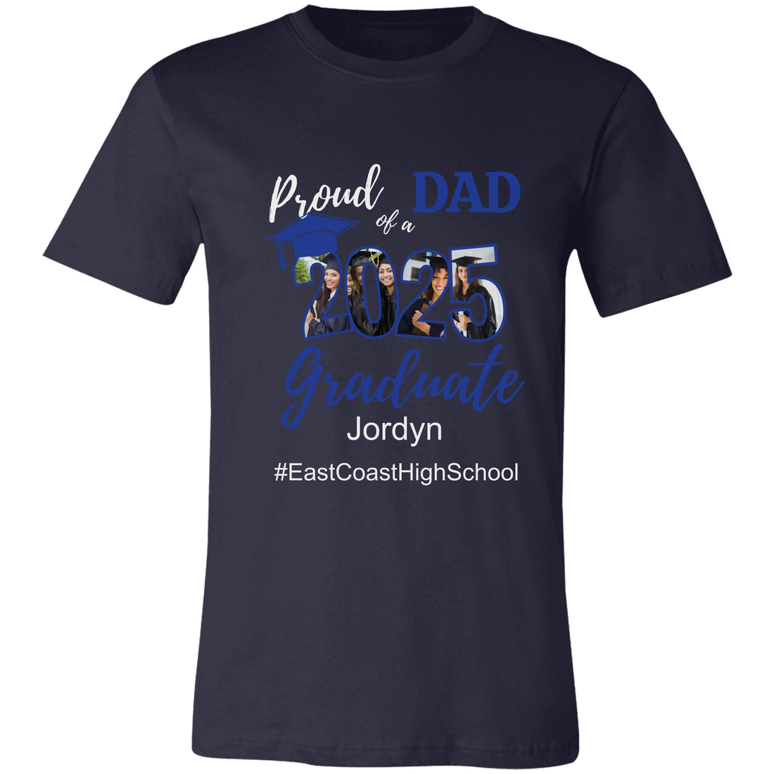 Proud Family T-Shirt, Personalized 2025 Grad Tees, 2025 Graduate Custom Photo Graduate Tee