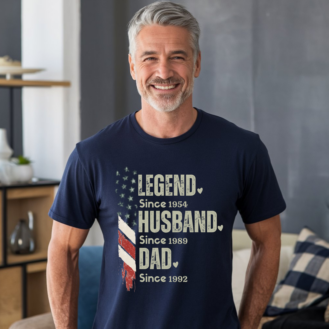 Papa Dad T-Shirt, The Man The Legend Tee, Gift for Papa, Personalized Father's Day Shirt, Birthday Gift for Dad, Men's Cotton Tee