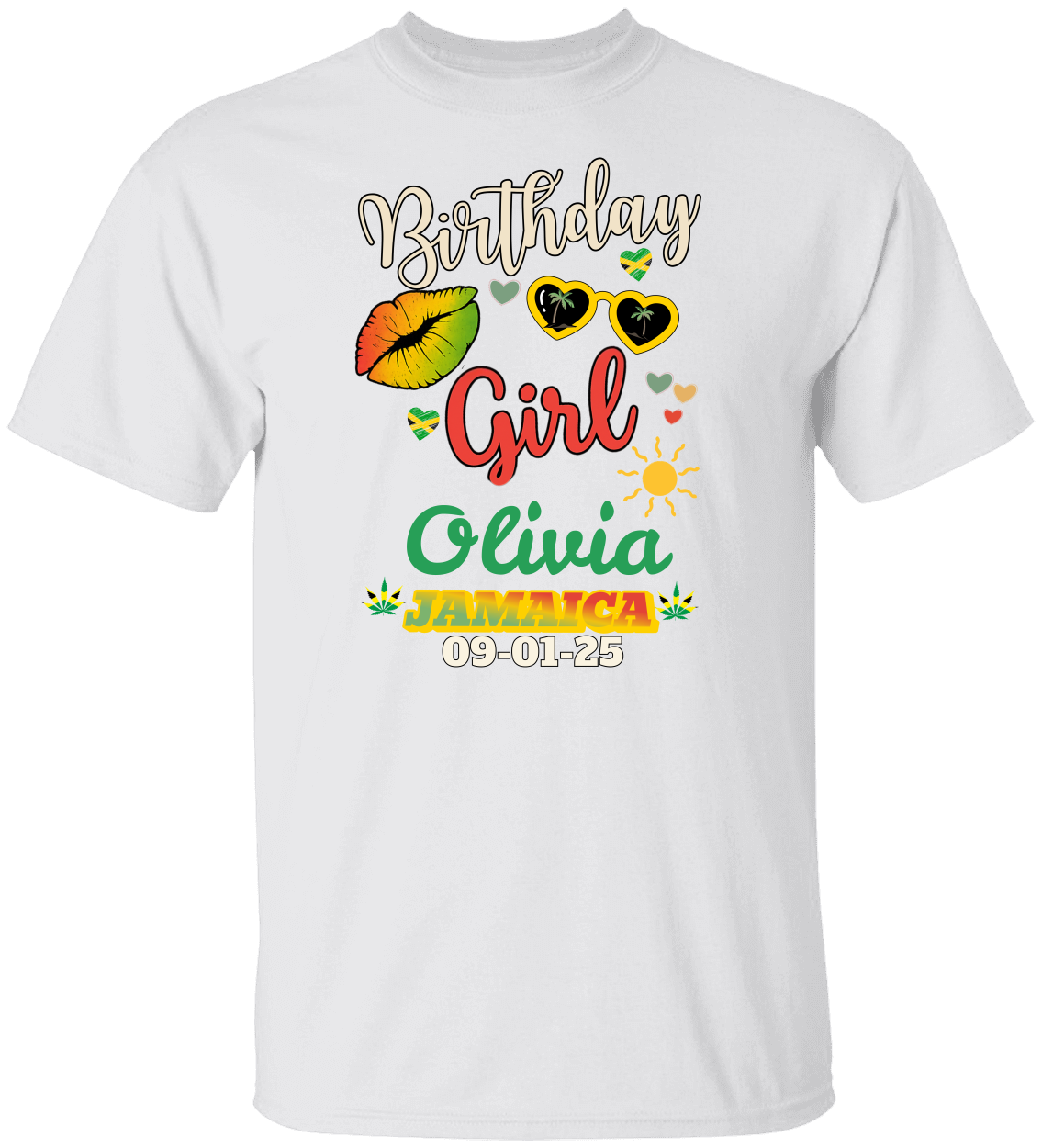 Custom Birthday Girl Jamaica T-Shirt
