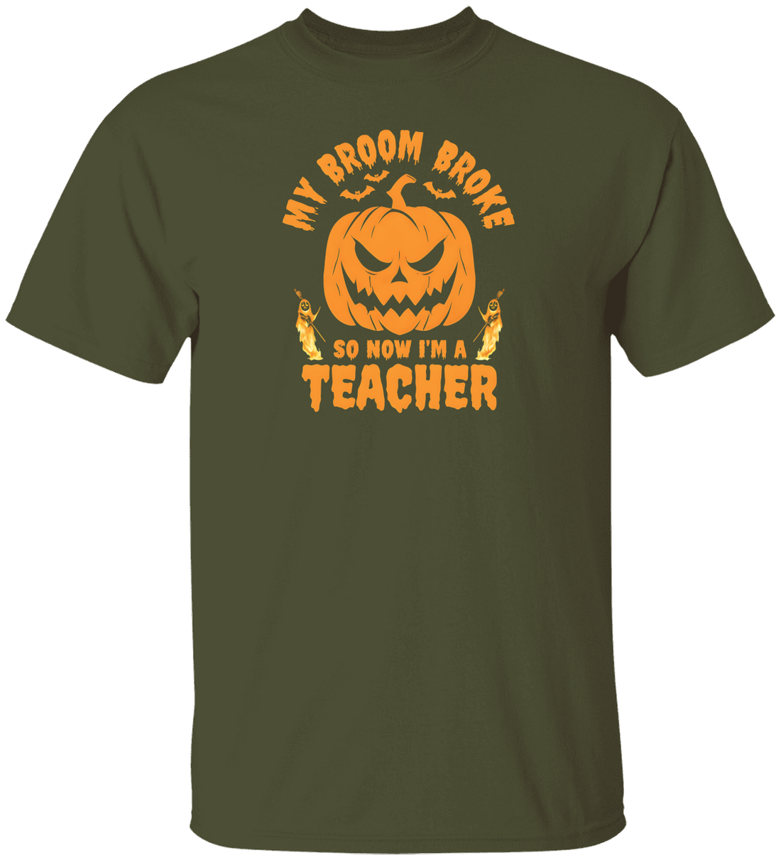 “Funny Halloween Teacher Shirt “My Broom Broke So Now I Teach”