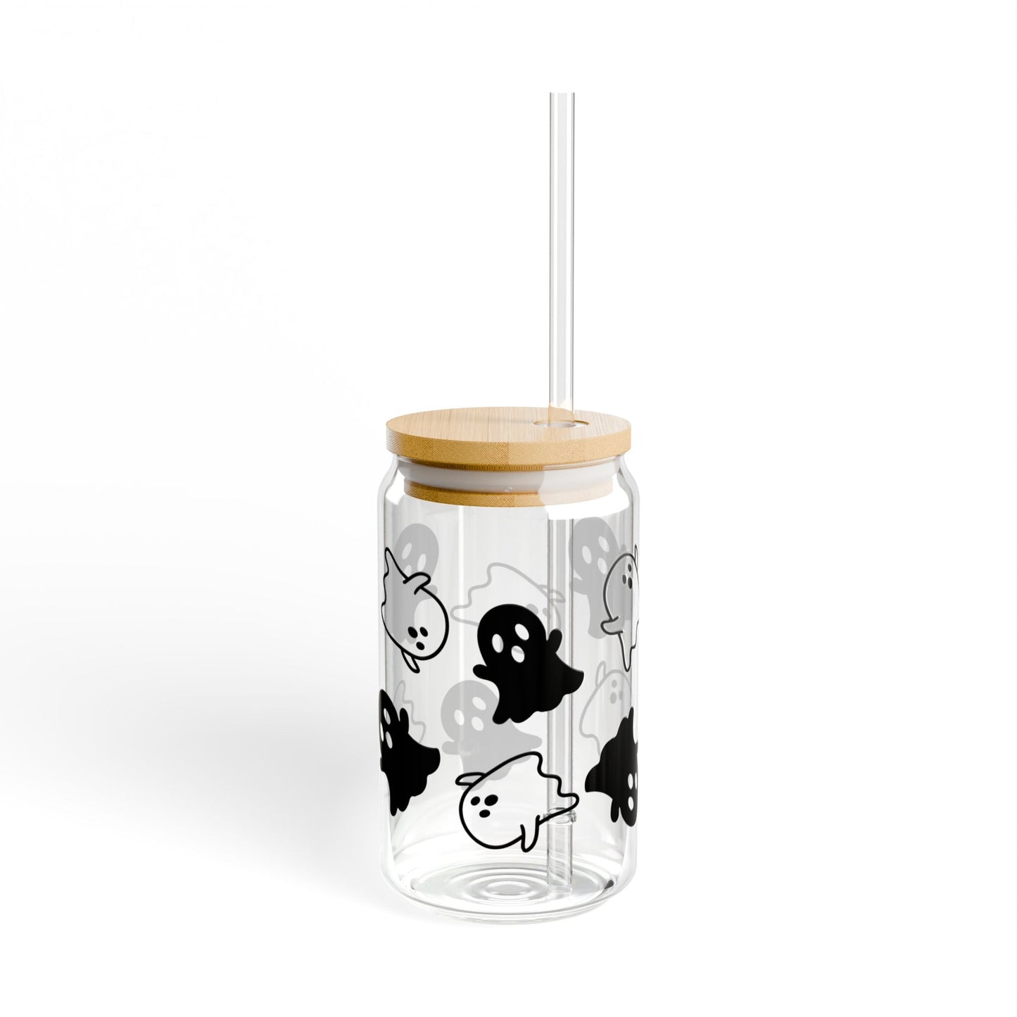 Spooky Season Beverage Can Glass |Halloween Ghost Beverage Glass | Fall Sipper | 16 oz Sipper Glass |