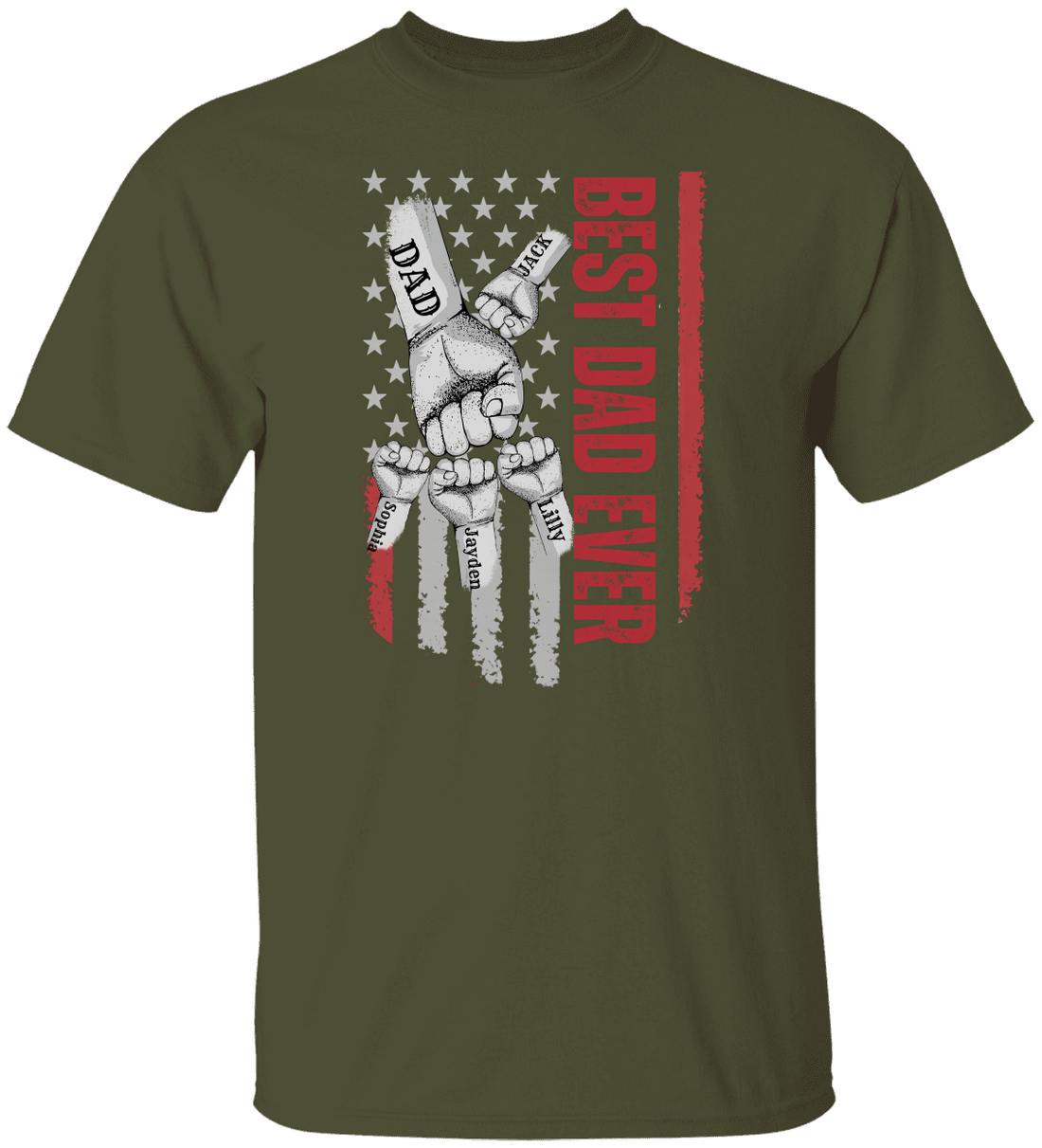 Personalized Best Dad Ever Raised Fist Bump Shirt!