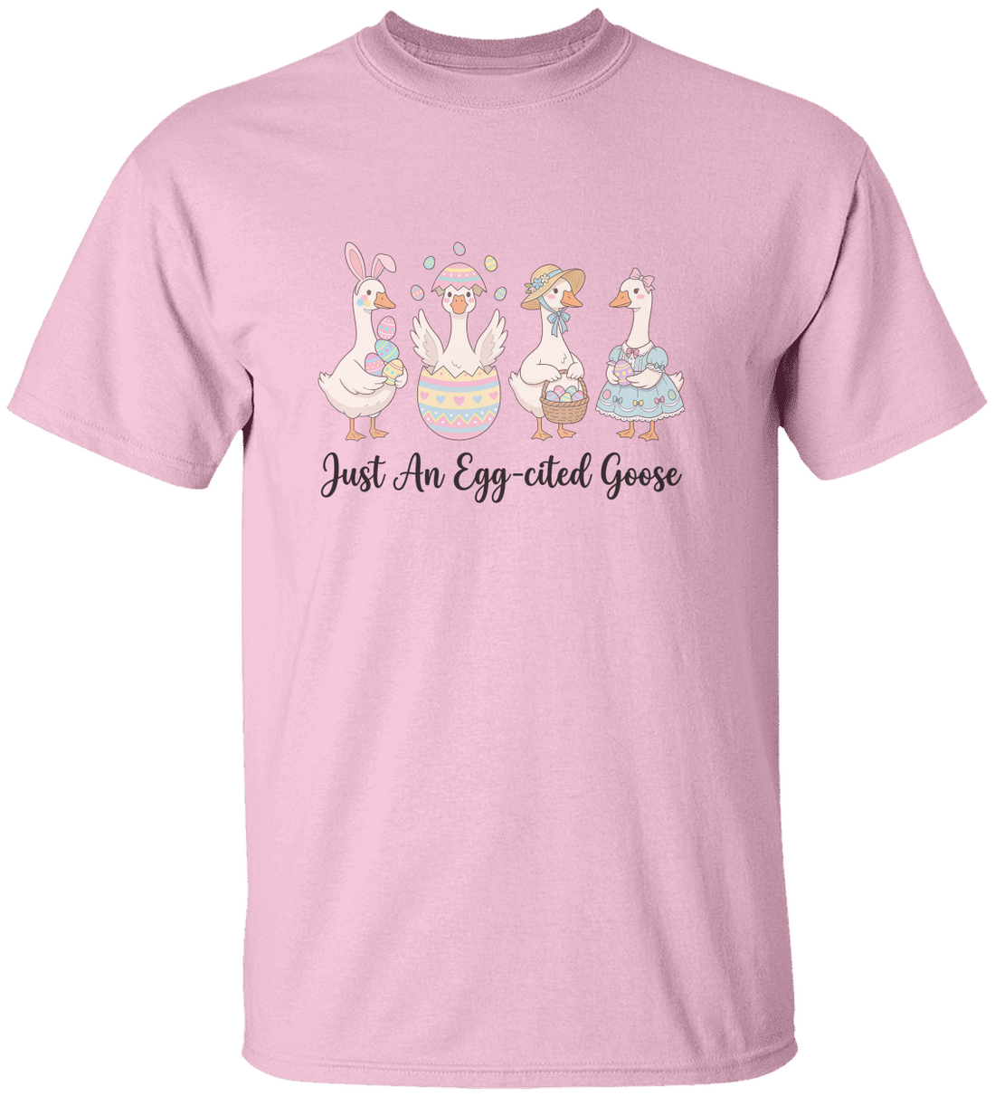 Kids Easter Goose Shirt, Cute Goose Easter Design, Fun Egg Pattern Tee, Youth Spring Outfit, Easter Egg Hunt Shirt, Kids Cartoon Tee