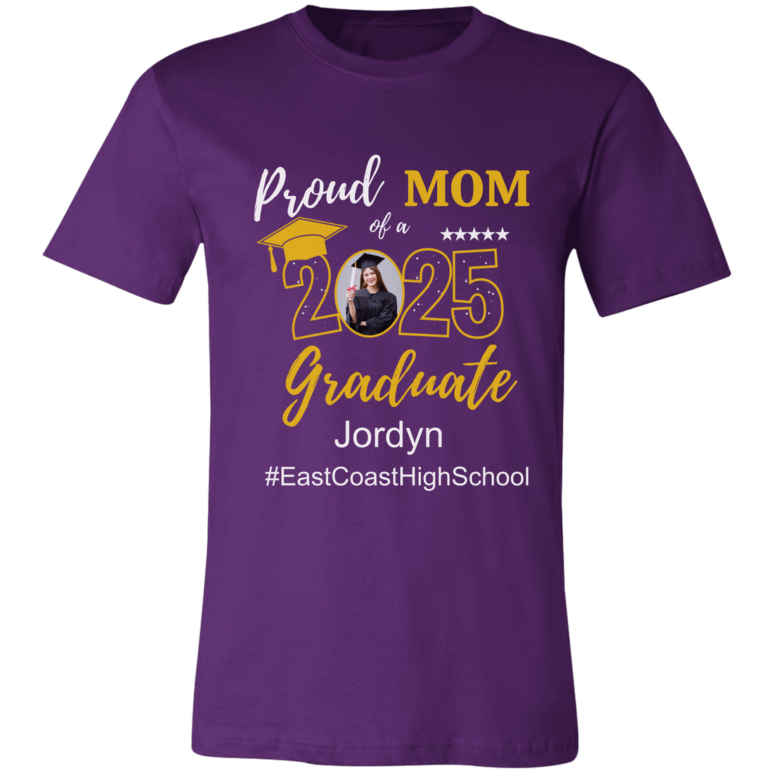 Proud Family T-Shirt, Personalized 2025 Grad Tees, 2025 Graduate Custom Photo Graduate Tee