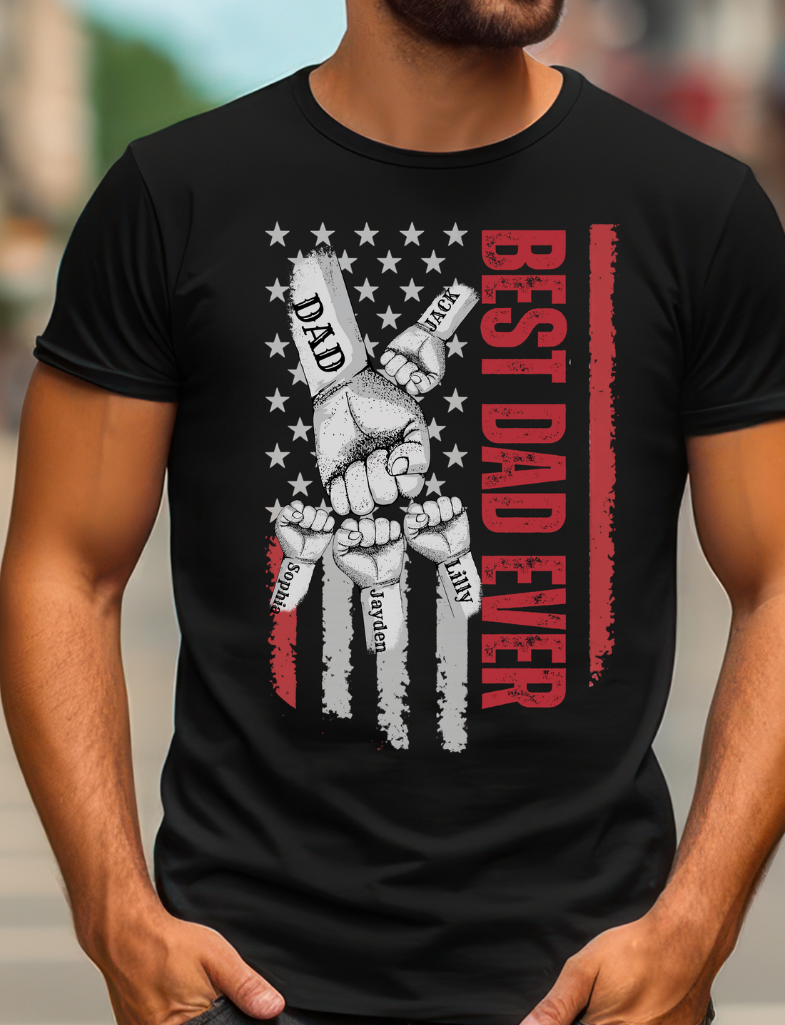 Personalized Best Dad Ever Raised Fist Bump Shirt!
