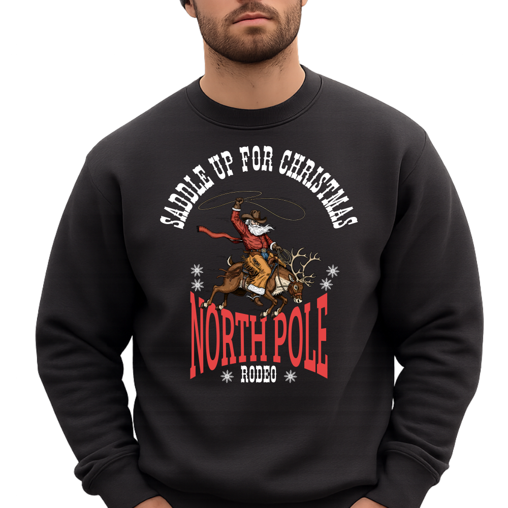 Western Cowboy Santa Christmas Shirt, Rodeo Sweatshirt, Funny Holiday Sweater