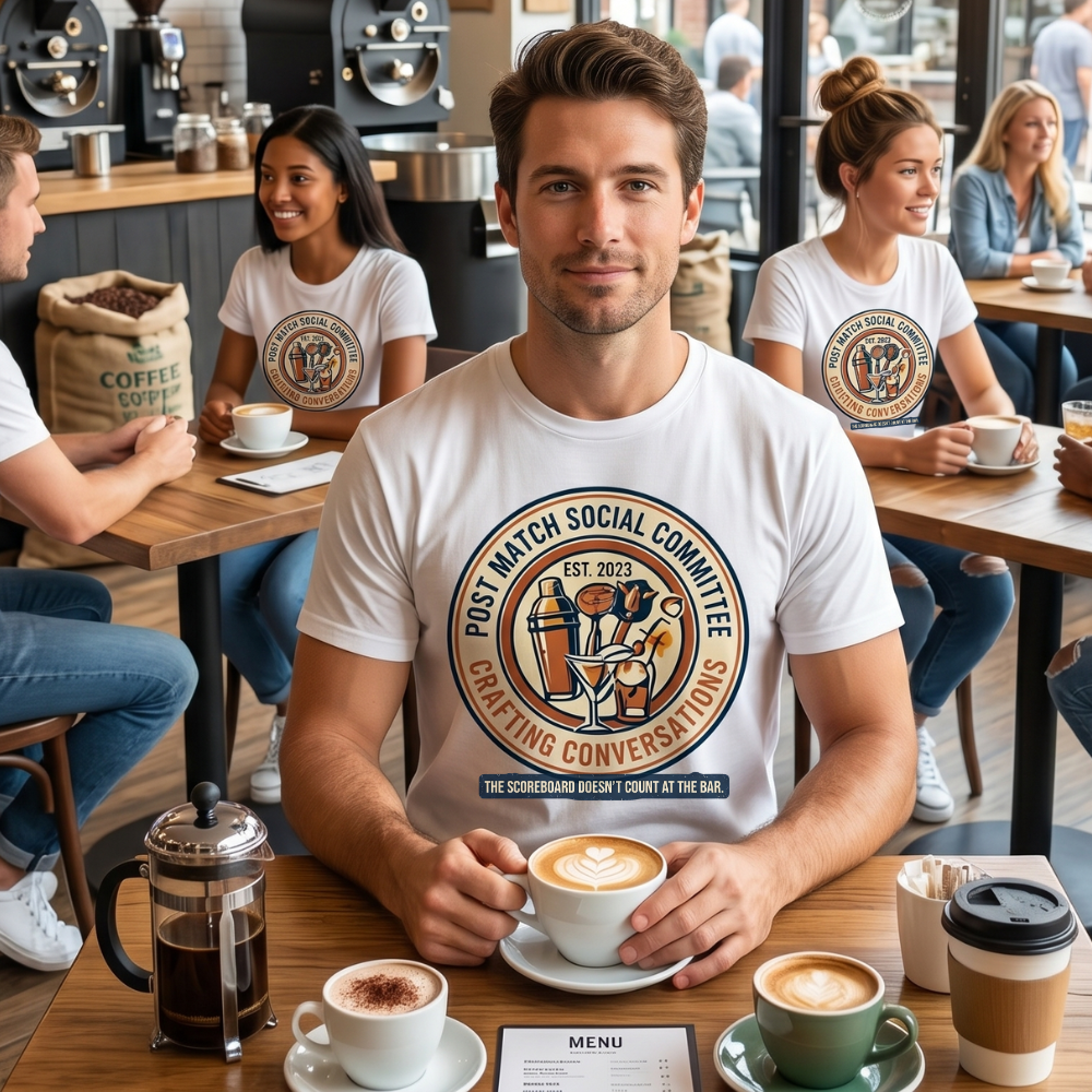 Post Match Social Committee – Comfort Colors Graphic Tee & Matching Dad Cap with Est. Group Year Personalization