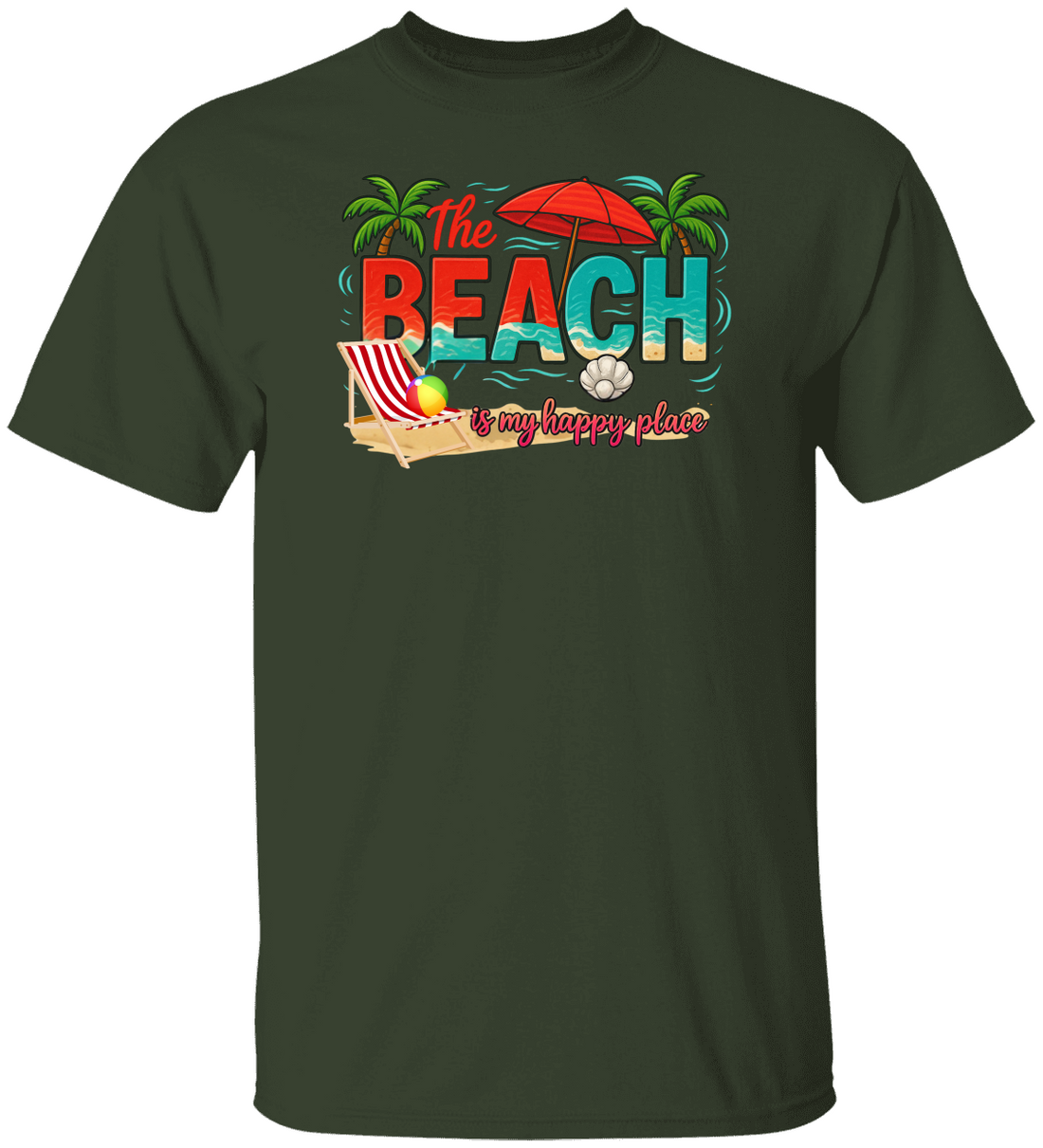 The Beach is My Happy Place Shirt, Summer Vacation Tee, Gift For Beach Lovers, Beach is Calling T-Shirt