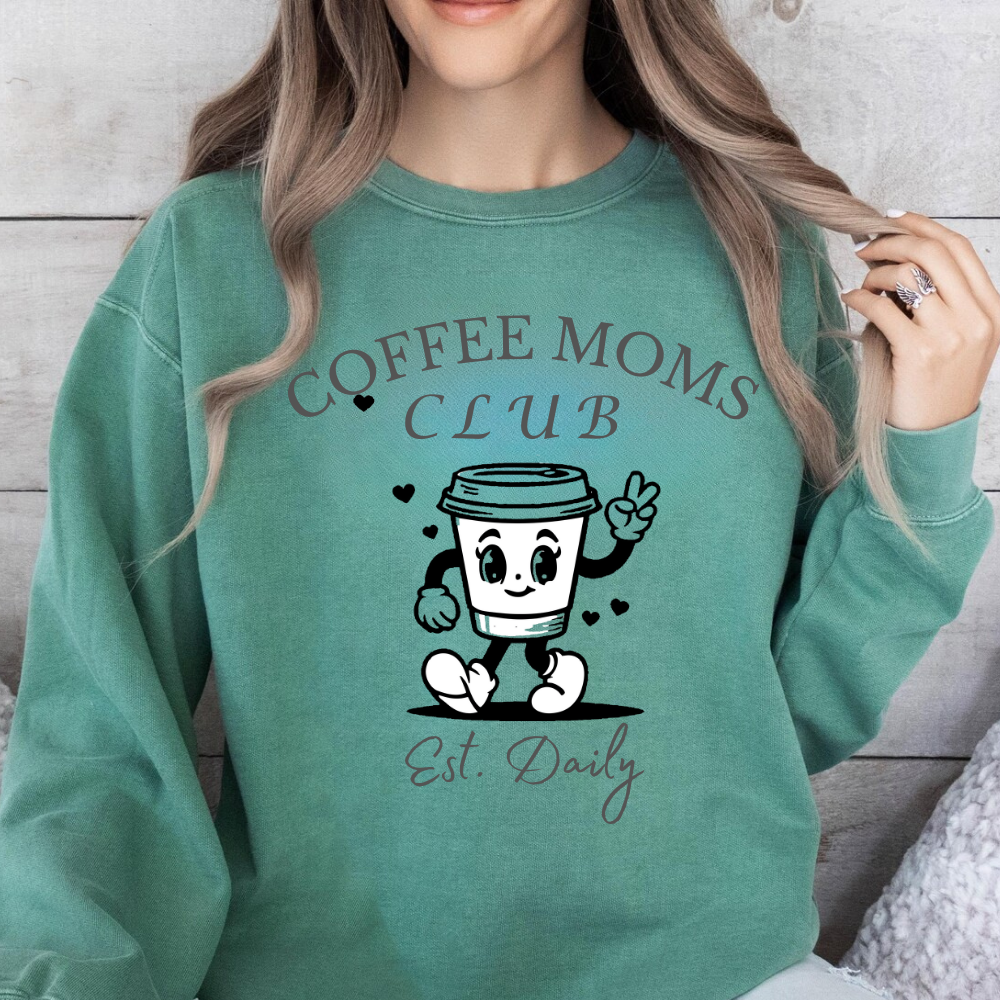 Comfort Colors Coffee Lovers Sweatshirt, Mom Gift Apparel, Quirky Coffee Club Sweatshirt, Comfy Mom Sweatshirt, Fun Casual Wear for Moms