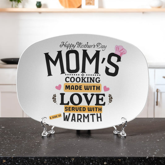 Personalized Mother's Day Platter, Mom's Cooking Gift, Custom 10x14 Oval Plate, Microwave Safe, Mother's Gift Idea, Holiday Dining
