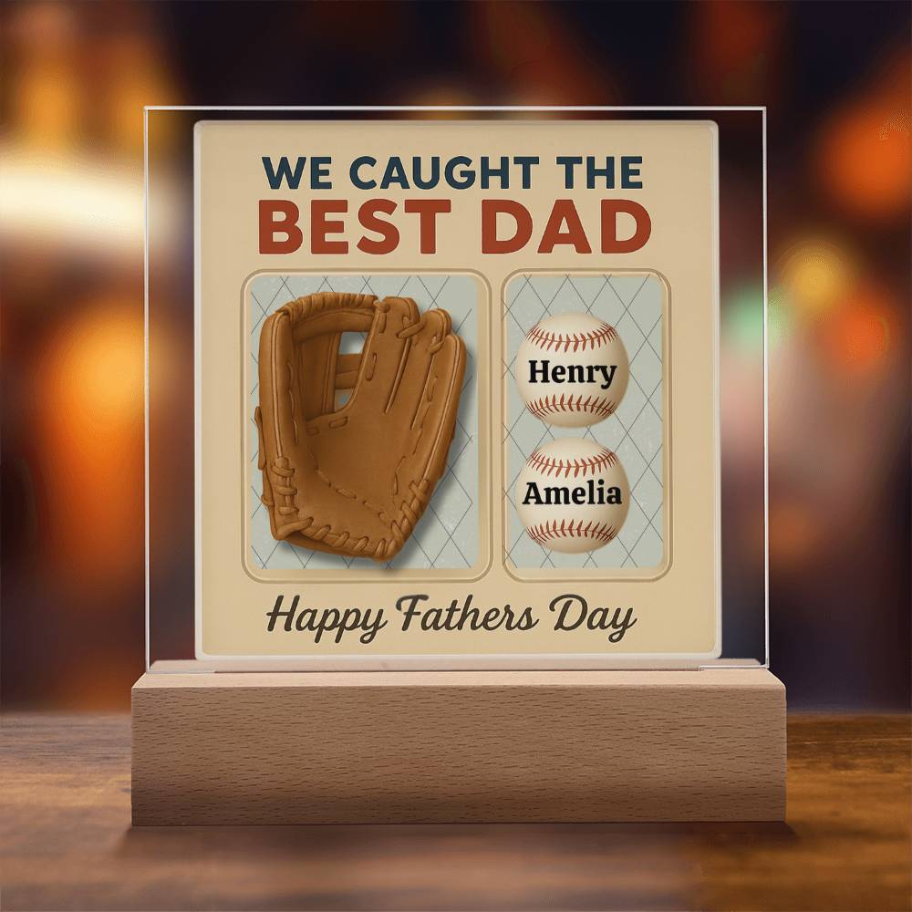 Baseball Dad Personalized Acrylic Plaque | Personalized Gift from Kids | Wife!
