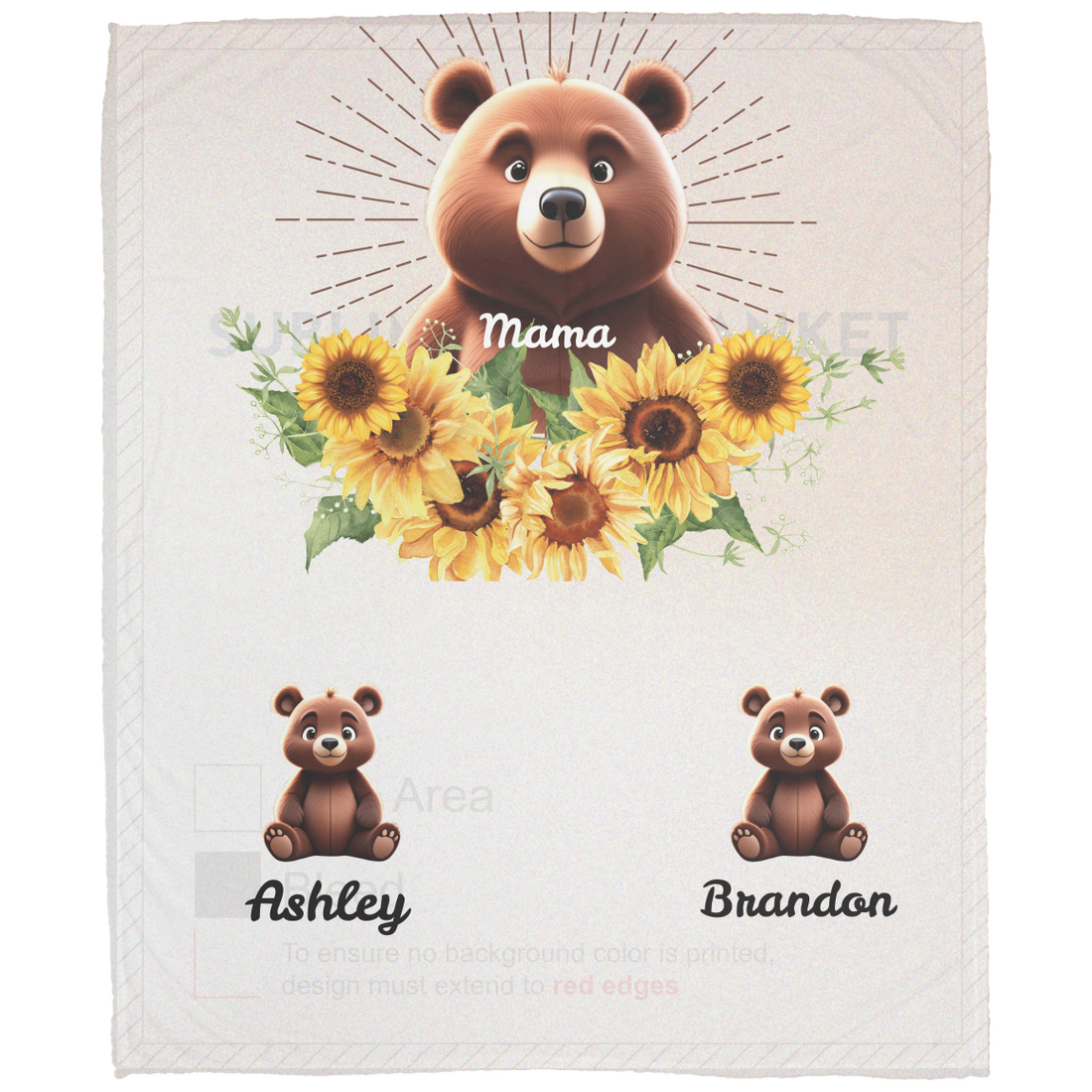 Gift for Mom Blanket: Mother's Day Present from Kids, Mama Bear Plush Fleece Blanket - 50x60