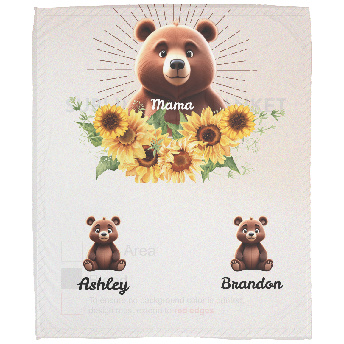 Gift for Mom Blanket: Mother's Day Present from Kids, Mama Bear Plush Fleece Blanket - 50x60