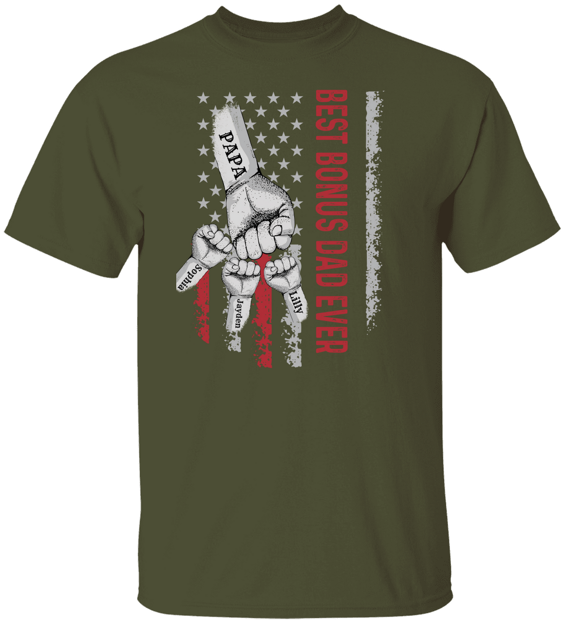 Personalized Best Bonus Dad Raised Fist Bump Shirt!