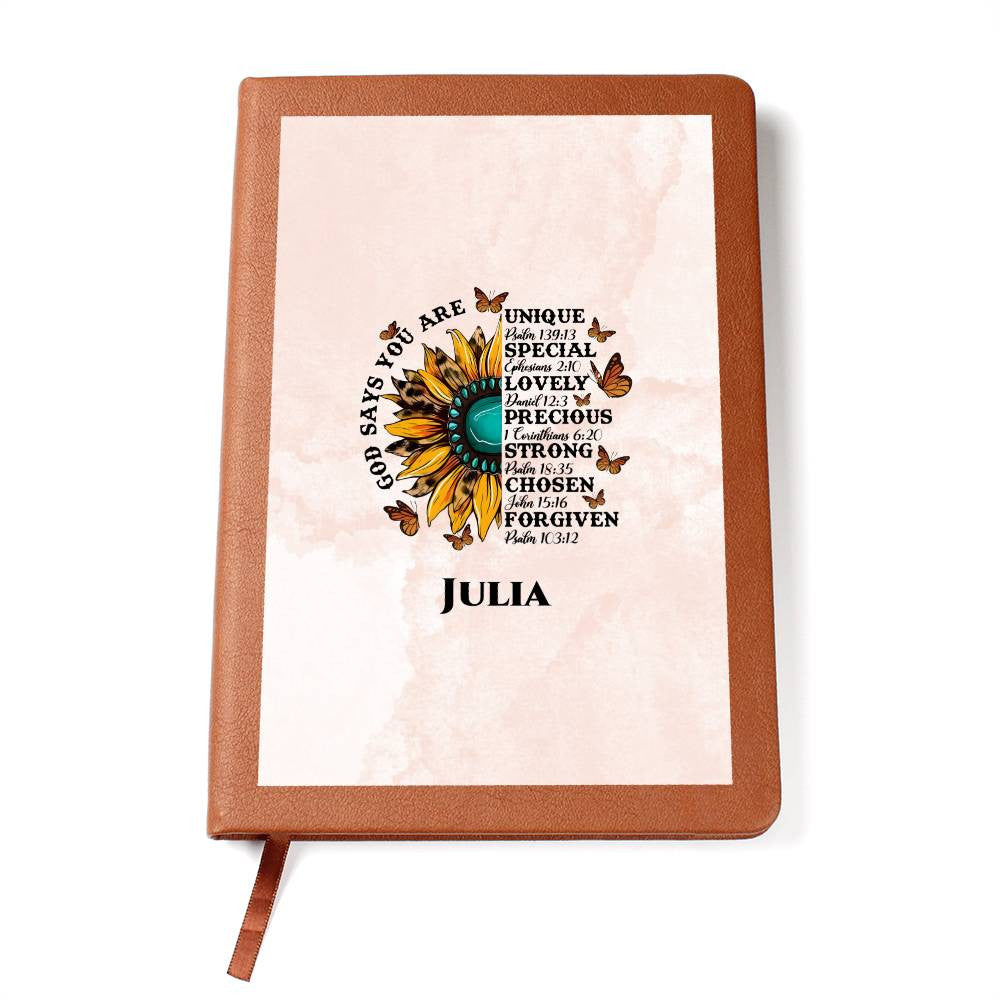 Personalized Leather Journal, Coworker Gift, Mentor Gift, Christmas Gift Graphic Journal