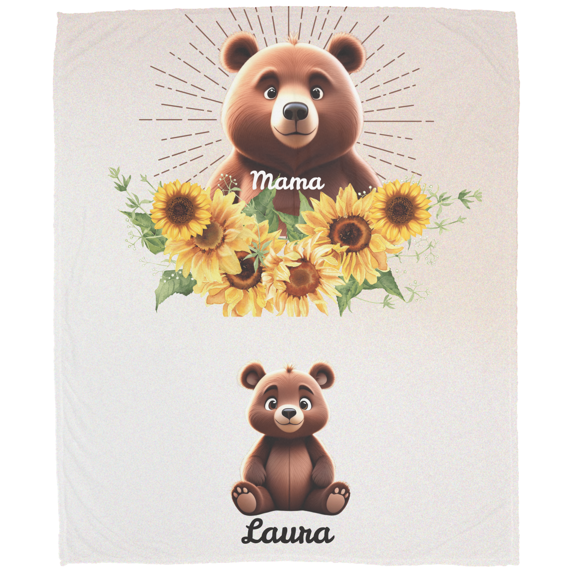 Gift for Mom Blanket: Mother's Day Present from Kids, Mama Bear Plush Fleece Blanket - 50x60