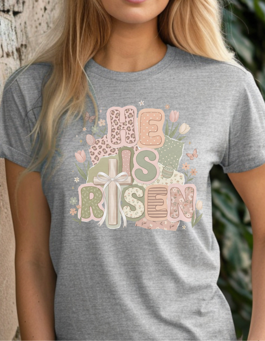Christian Easter Shirt, He Is Risen Tee, Religious Spring Outfit, Faith-Based Gift, Easter Graphic T-Shirt, Inspirational Apparel