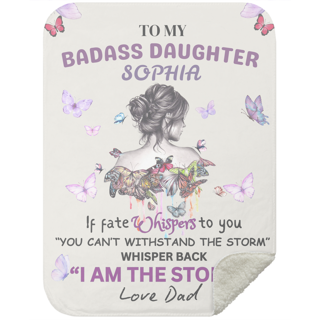Personalized To My Daughter " I AM THE STORM" Plush Fleece/Sherpa Blanket