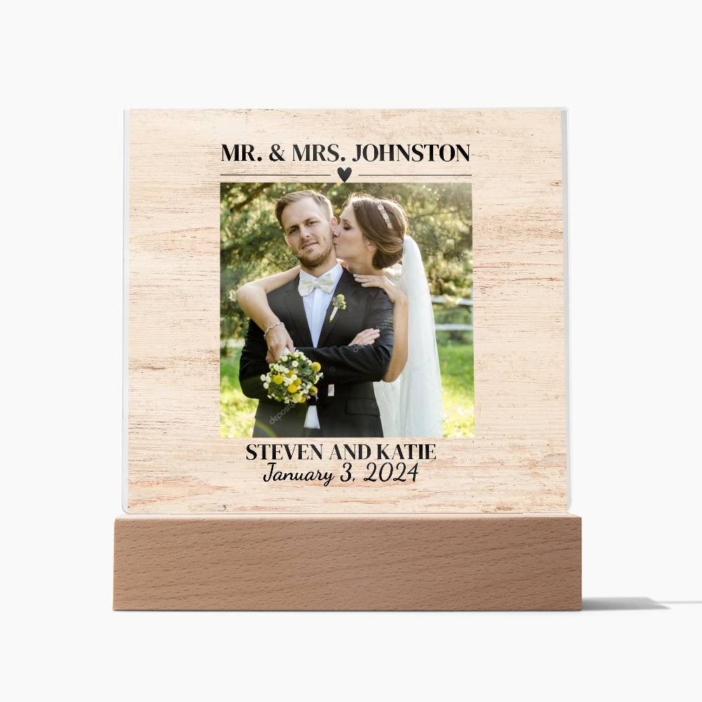 Personalized Wedding Photo Frame| Acrylic Square Plaque