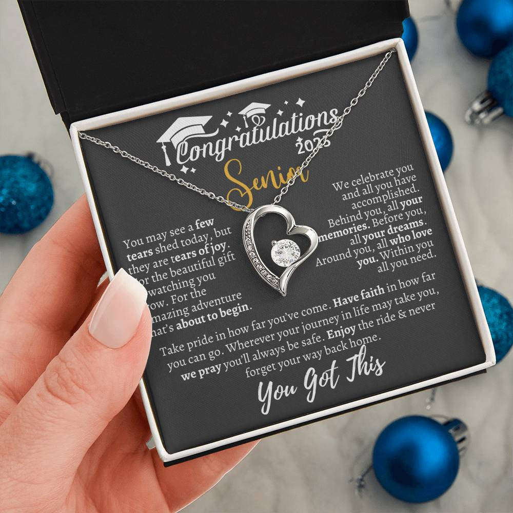 Graduation necklace, Graduation gift, "Congratulations Class of 2025" | Forever Love Necklace