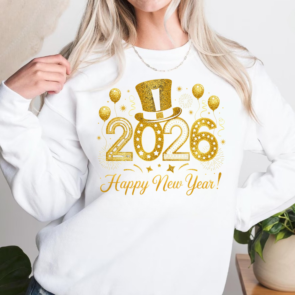 New Year's 2026 Sweatshirt, Holiday Sweatshirt, Festive New Year Apparel, Happy 2026 Crewneck