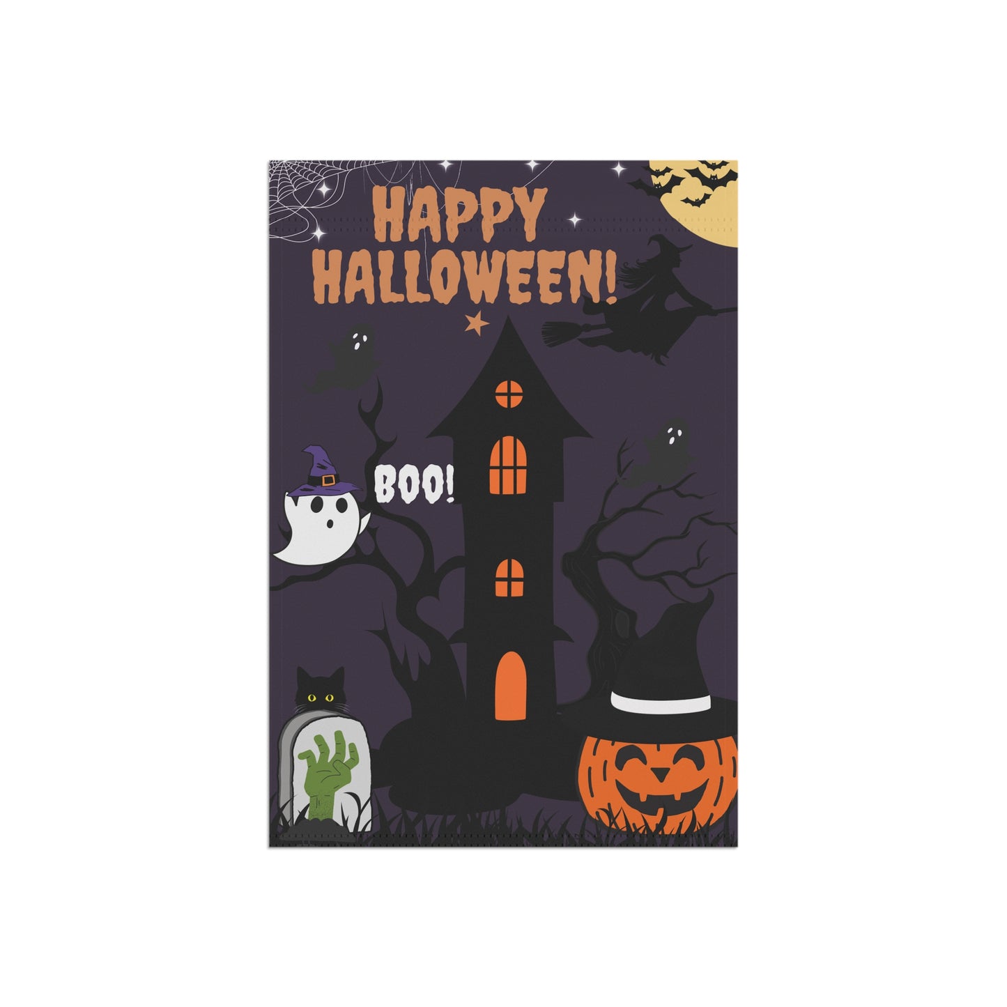 Halloween Haunted House Garden Banner