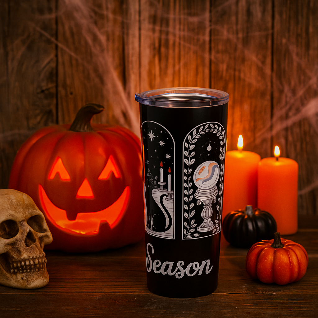 Spooky Season Ghost and Pumpkins Tumbler 20oz
