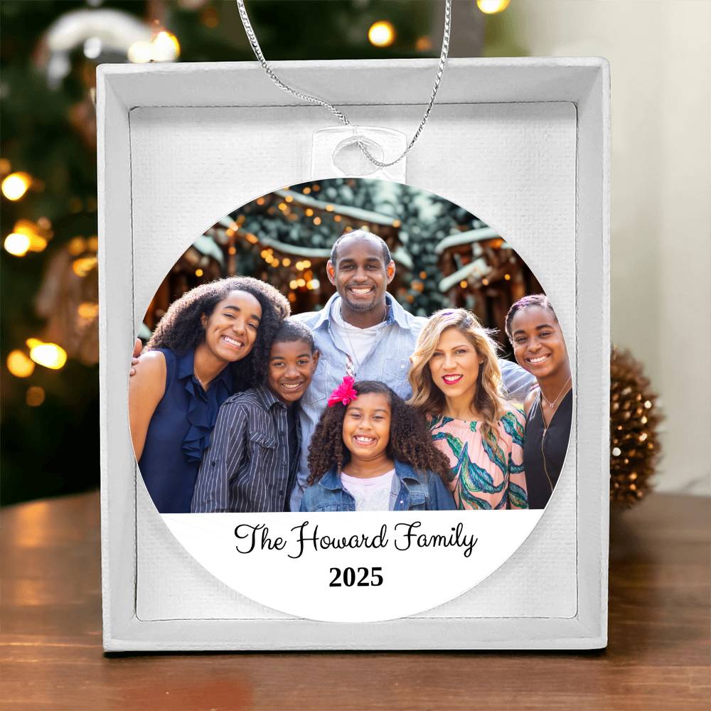 Custom Family Photo Christmas Ornament – Personalized Holiday Keepsake 2025