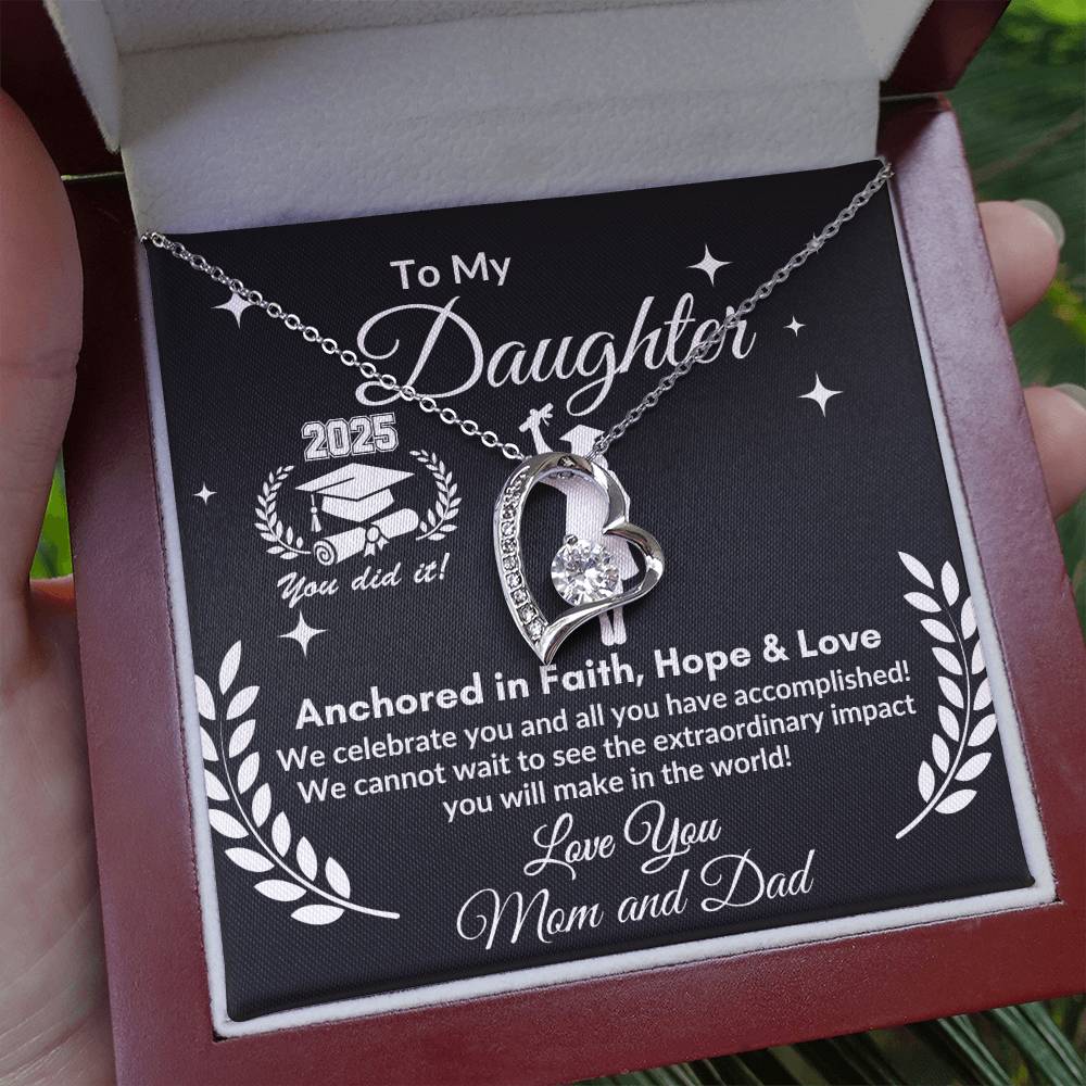 Personalized To My Daughter "2025 Grad" Forever Love Necklace !