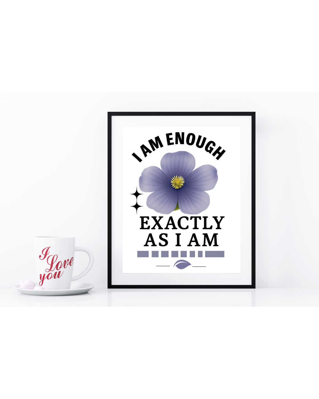 "I Am Enough" Wall Art Affirmation Portrait Frame