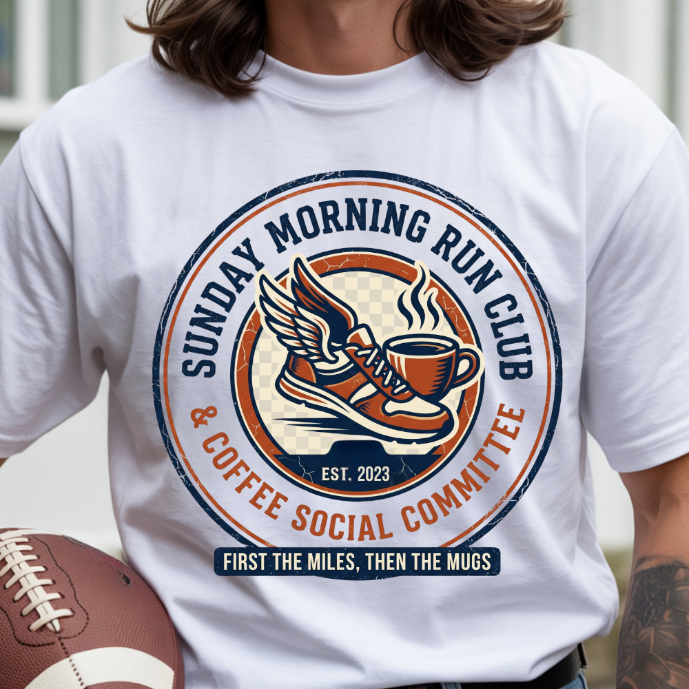 Personalized Sunday Morning Run Club T-Shirt | Custom Running Club Year | Comfort Colors | Coffee Runner Shirt | Running Group Gift
