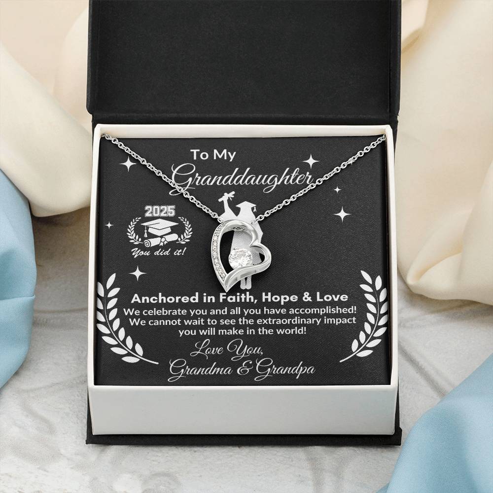Personalized To My Granddaughter "2025 Graduate" Forever Love Necklace!