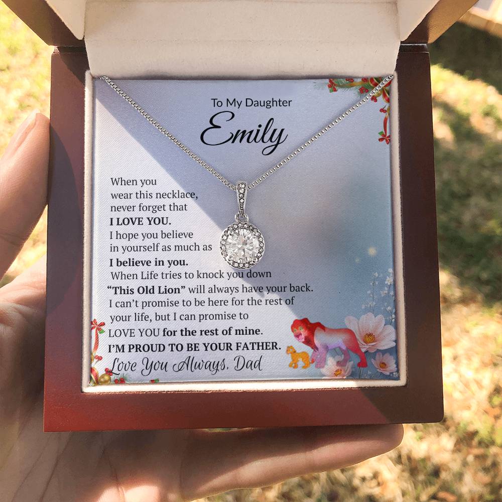 Eternal Hope Necklace Gift for Daughter, “My Precious Daughter, My Forever Pride”