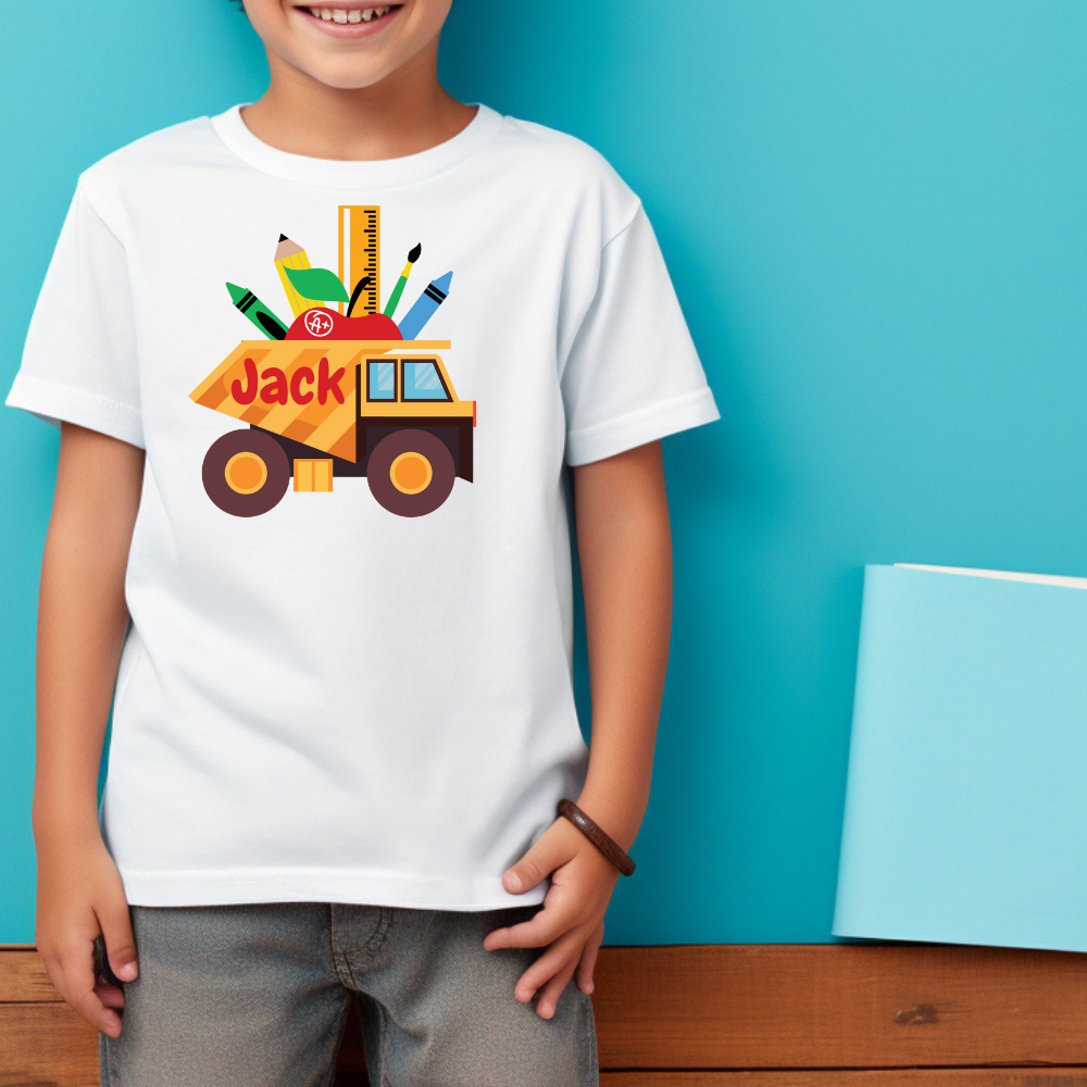 Custom Kids Construction Truck Tee