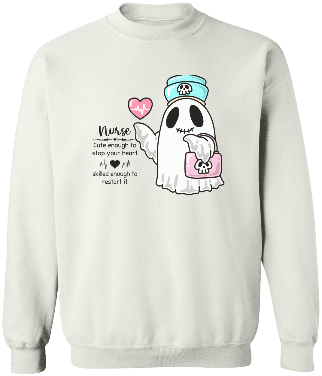 Cute Nurse Ghost Sweatshirt - Fun Halloween Apparel