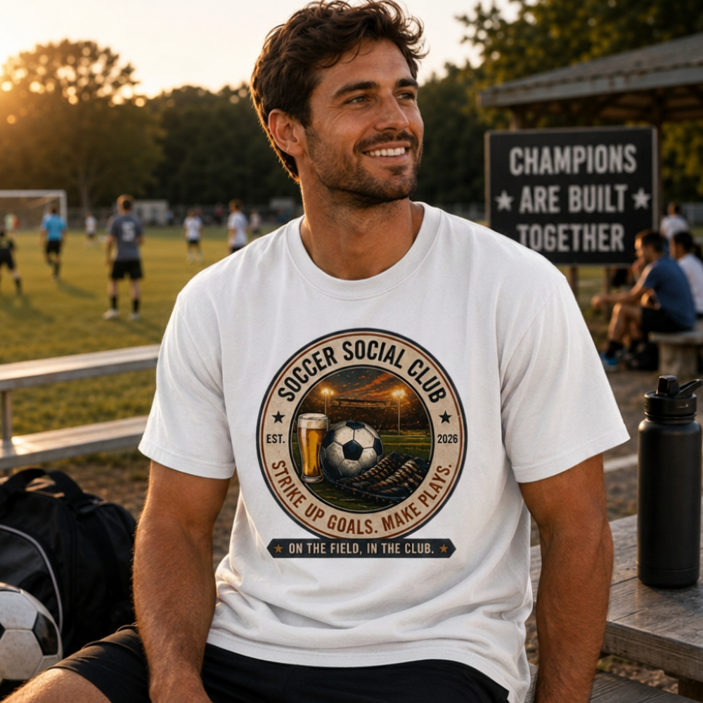 Soccer Social Club T-Shirt | Tumbler |Personalized EST Year Soccer Club Tee | Comfort Colors Soccer Shirt | Soccer Gift for Players, Coaches & Fans