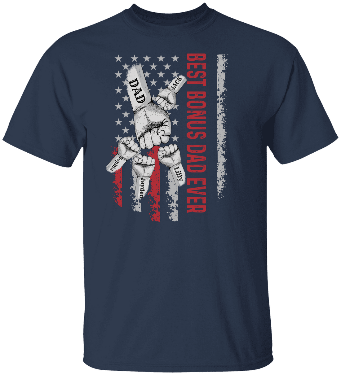 Personalized Best Bonus Dad Raised Fist Bump Shirt!