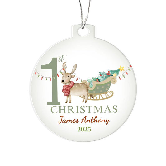 Personalize Baby's First Christmas Acrylic Ornament!