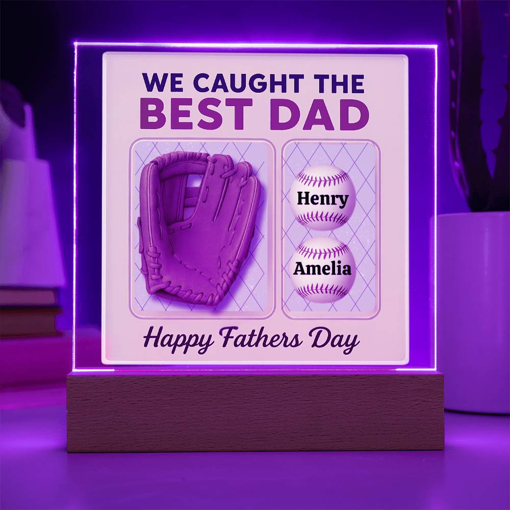 Baseball Dad Personalized Acrylic Plaque | Personalized Gift from Kids | Wife!